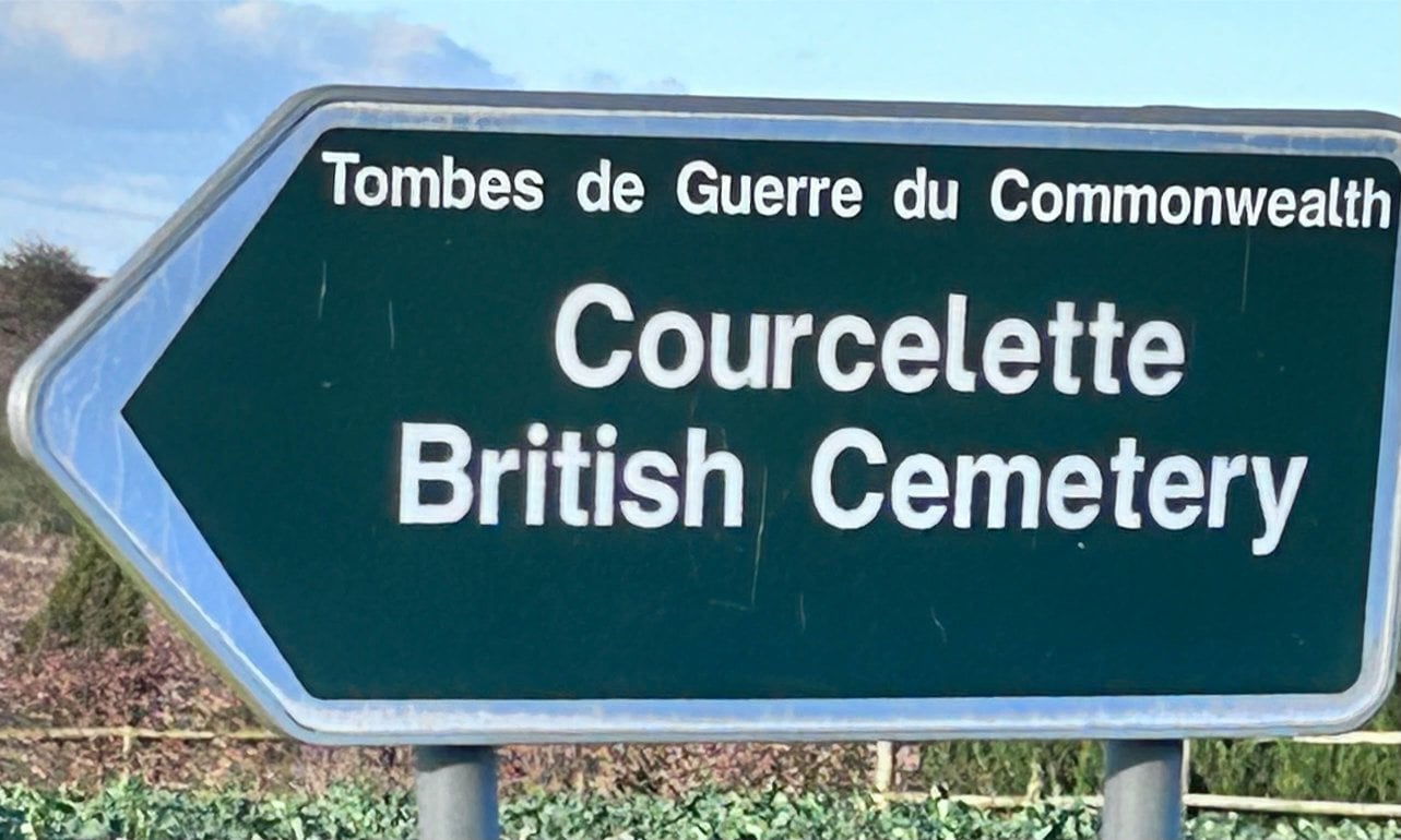 Courcellette Cemetery Sign