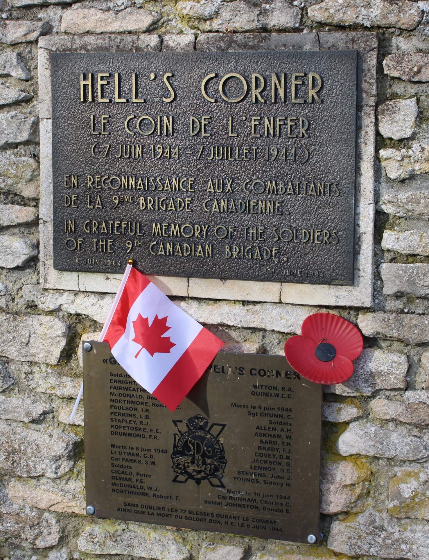 stone with flag